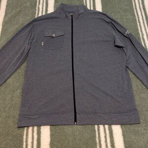 Linksoul XXL Men's Gray/Blue Full-Zip Sweater